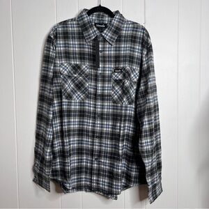 Venzulia Plaid Flannel Shirt Men's XL Gray Fall 100% cotton